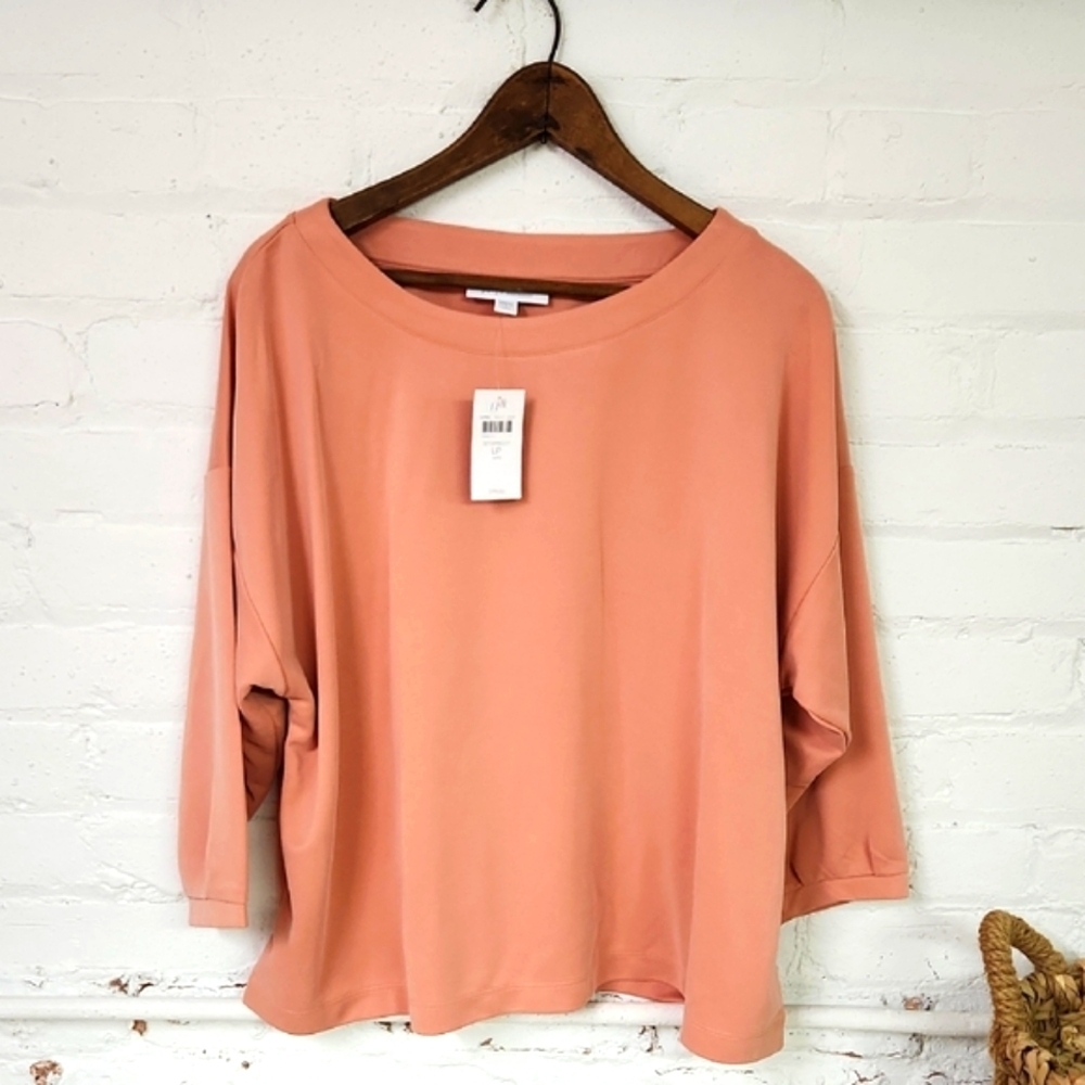 J. Jill Coral Relaxed Boatneck Blouse